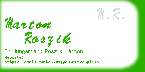 marton roszik business card